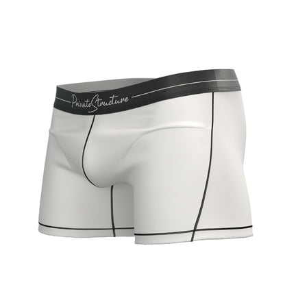 Private Structure กางเกงชั้นในชาย รุ่น Tencel Mid Waist Boxer Brief - Black Mix Cotton White [4381]