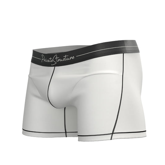 Private Structure กางเกงชั้นในชาย รุ่น Tencel Mid Waist Boxer Brief - Black Mix Cotton White [4381]