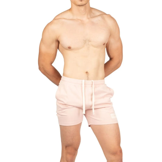 Private Structure กางเกงขาสั้นออกกำลังกาย Sweat Shorts – Dusty Pink [4721B] / นายแบบเอว 30" Size M