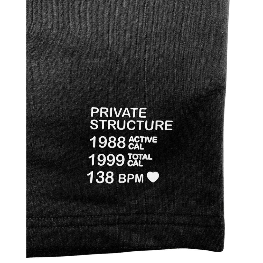 Private Structure กางเกงขาสั้นออกกำลังกายSweat Shorts – Black [4697] / นายแบบเอว 30" Size M