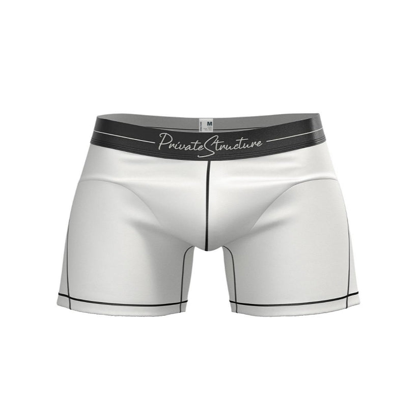 Private Structure กางเกงชั้นในชาย รุ่น Tencel Mid Waist Boxer Brief - Black Mix Cotton White [4381]