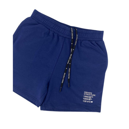 Private Structure กางเกงขาสั้นออกกำลังกายSweat Shorts – Navy Blue [4697] / นายแบบเอว 30" Size M