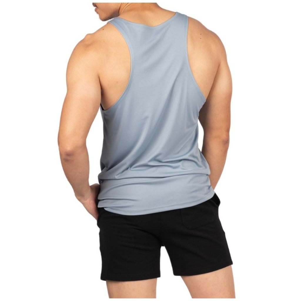 Private Structure เสื้อกล้ามออกกำลังกาย Easy Fit Jersey Tank – Silver Blue [4709] / นายแบบอก 41" Size M