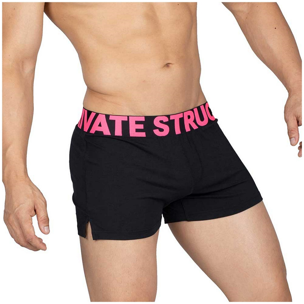 Private Structure กางเกงชั้นในชาย รุ่น Modality Lounge Shorts With Inner Bulge - Black/Magenta [4183]