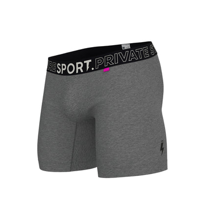 Private Structure กางเกงชั้นในชาย รุ่น PS Sport Anti-Bac Textile Mid Waist Boxer Brief - Dark Melange [4340]