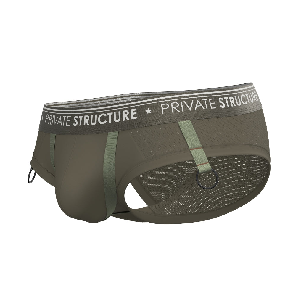 Private Structure กางเกงชั้นในชาย รุ่น Limited Militla Low Waisted Brief - Lieutenant Green [4533]