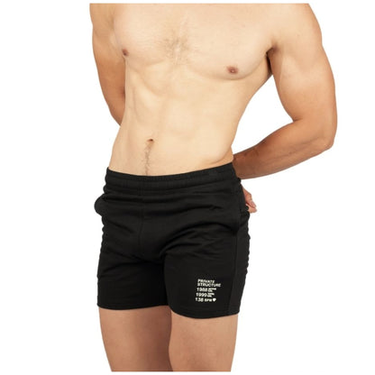 Private Structure กางเกงขาสั้นออกกำลังกายSweat Shorts – Black [4697] / นายแบบเอว 30" Size M