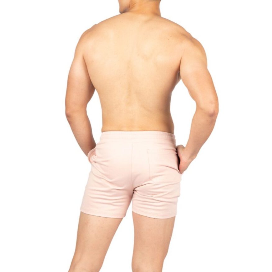 Private Structure กางเกงขาสั้นออกกำลังกาย Sweat Shorts – Dusty Pink [4721B] / นายแบบเอว 30" Size M