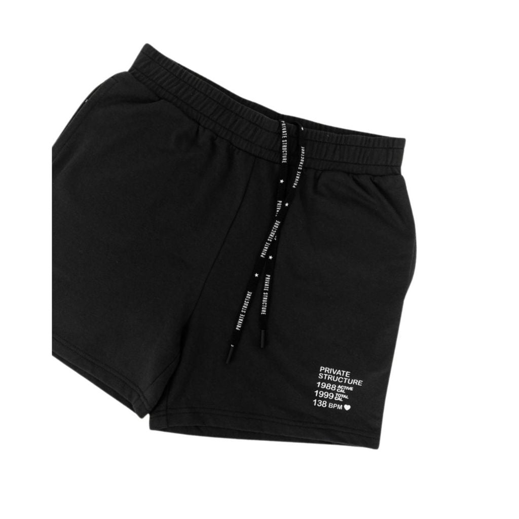 Private Structure กางเกงขาสั้นออกกำลังกายSweat Shorts – Black [4697] / นายแบบเอว 30" Size M