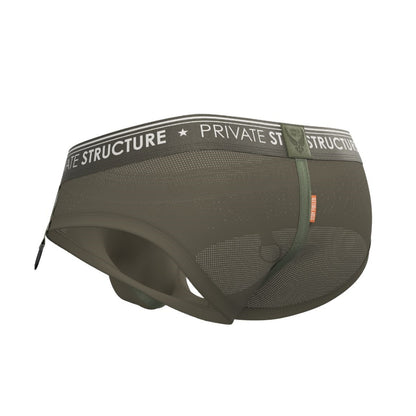 Private Structure กางเกงชั้นในชาย รุ่น Limited Militla Low Waisted Brief - Lieutenant Green [4533]
