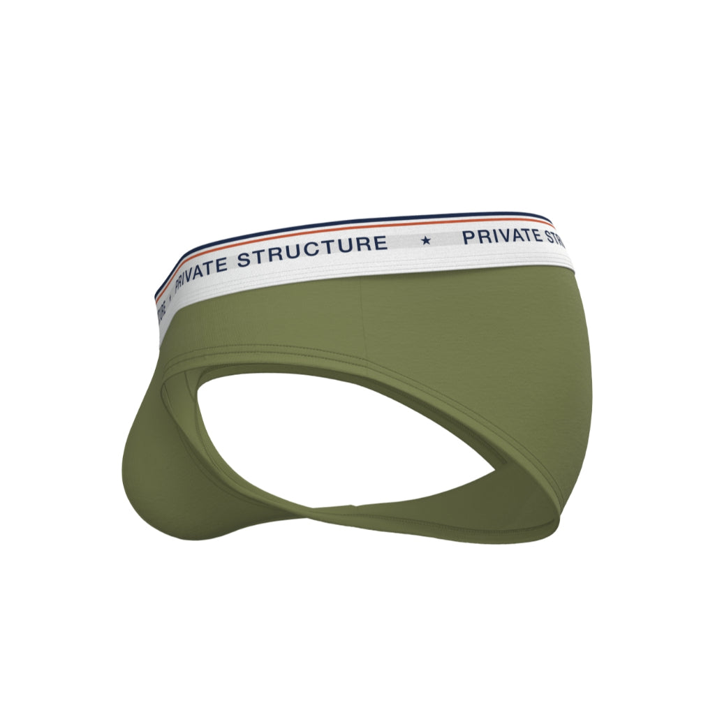 [SPECIAL OFFER] Private Structure กางเกงชั้นในชาย รุ่น  CHUMM! Mid Waist Brief - Tactical Green [4630]