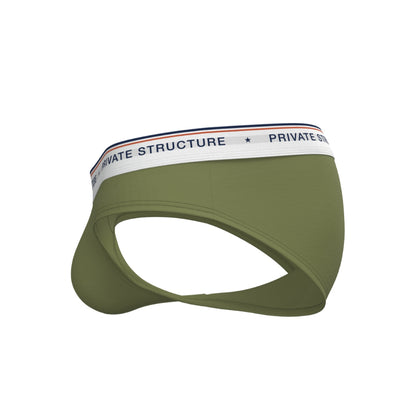 [SPECIAL OFFER] Private Structure กางเกงชั้นในชาย รุ่น  CHUMM! Mid Waist Brief - Tactical Green [4630]