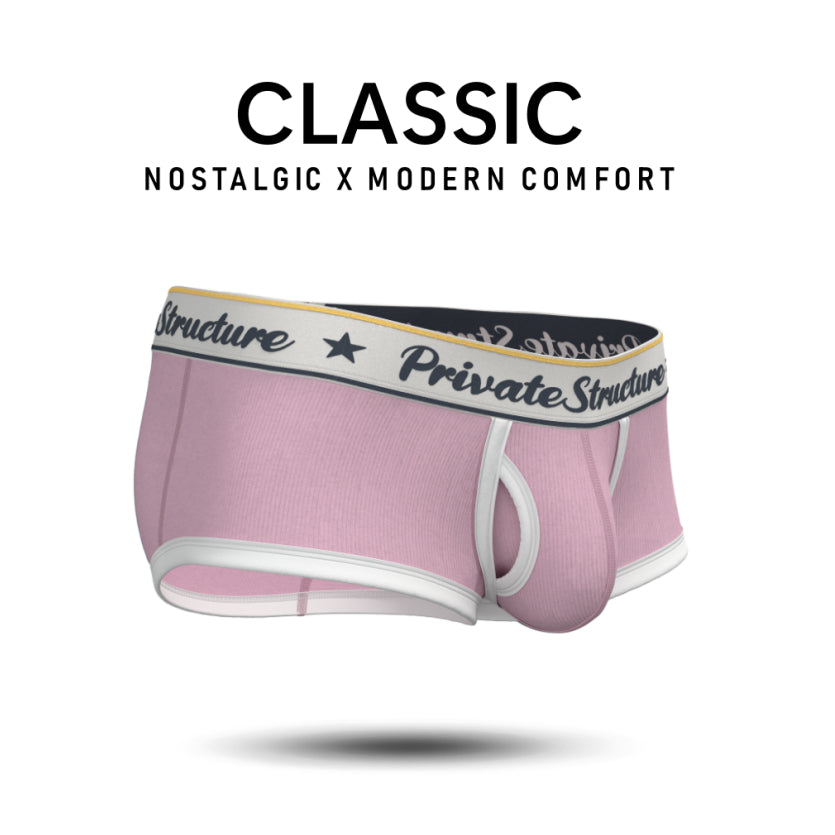 Private Structure กางเกงชั้นในชาย รุ่น Classic Mid Waist Trunk - Finch Pink [4530]