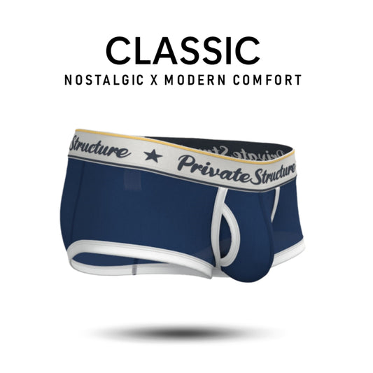 Private Structure กางเกงชั้นในชาย รุ่น  Classic Mid Waist Trunk - Ombre Navy Blue [4530]