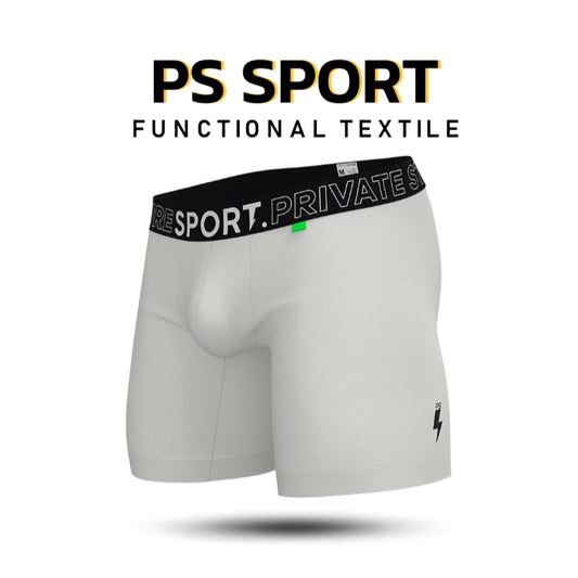 Private Structure กางเกงชั้นในชาย รุ่น PS Sport Anti-Bac Textile Mid Waist Boxer Brief - White [4340]