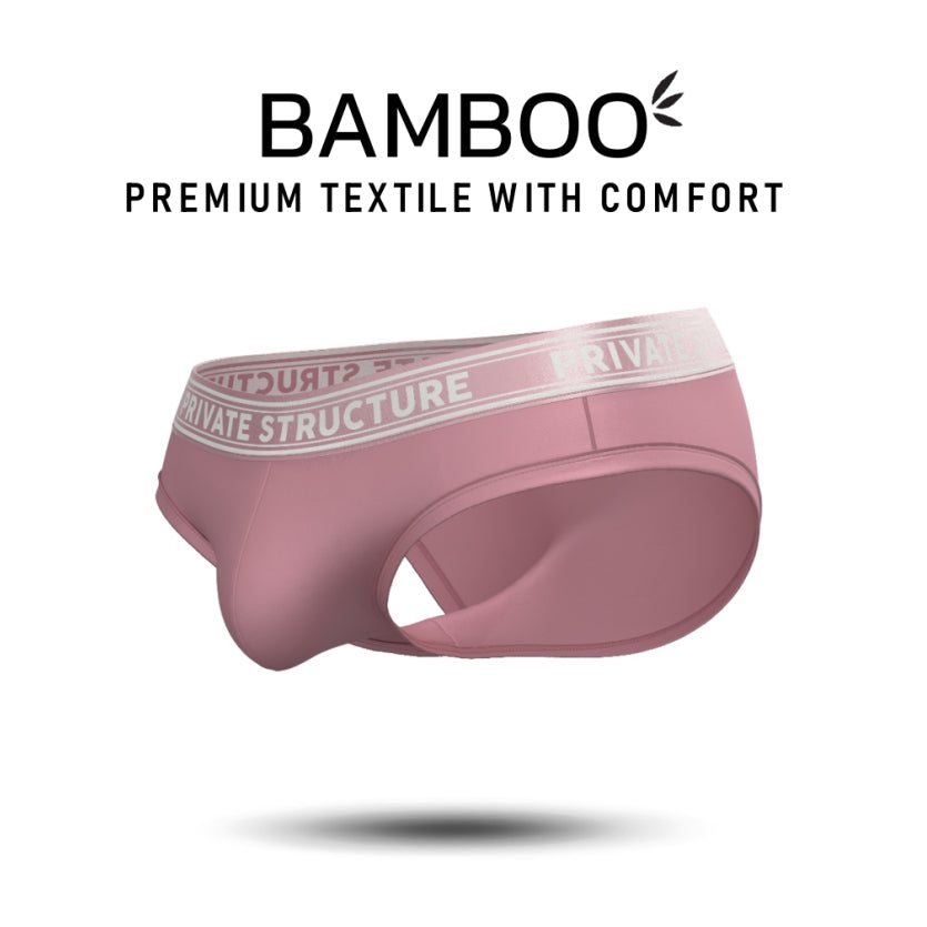 Private Structure กางเกงชั้นในชาย รุ่น Viscose From Bamboo Mid Waist Brief - Smoke Red [4378]