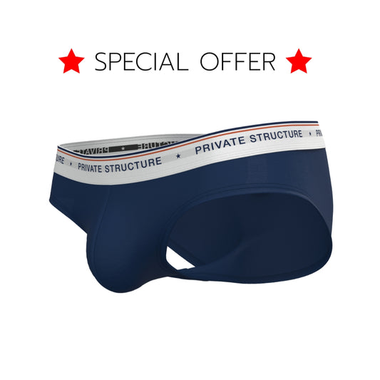 [SPECIAL OFFER] Private Structure กางเกงชั้นในชาย รุ่น CHUMM! Mid Waist Brief - Malleable Navy [4630]