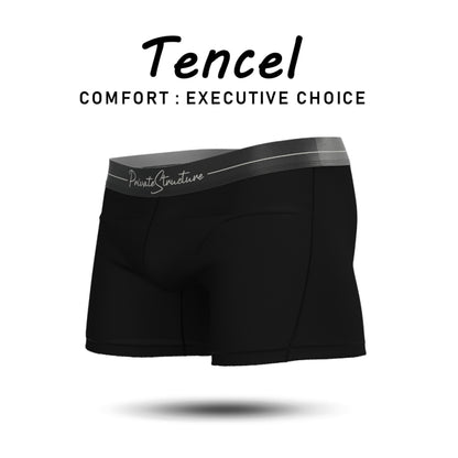 Private Structure กางเกงชั้นในชาย รุ่น Tencel Mid Waist Boxer Brief - Velvet Black [4381]