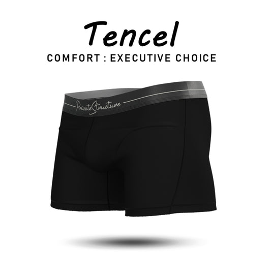Private Structure กางเกงชั้นในชาย รุ่น Tencel Mid Waist Boxer Brief - Velvet Black [4381]