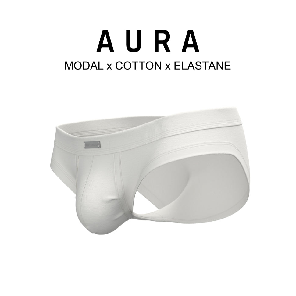[NEW] Private Structure กางเกงชั้นในชาย รุ่น AURA-Modal Blended Brief – Egret White [4808]