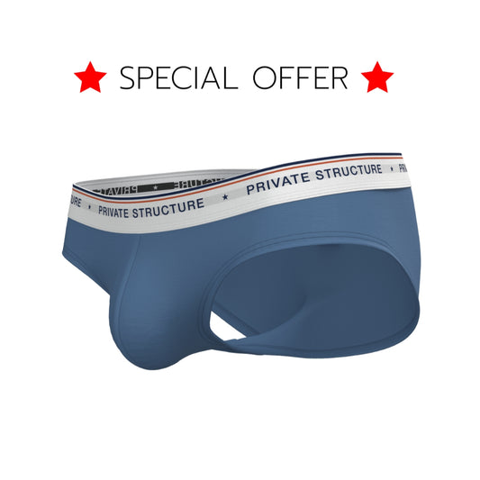 [SPECIAL OFFER] Private Structure กางเกงชั้นในชาย รุ่น CHUMM! Mid Waist Brief - Ocean Wave Blue [4630]