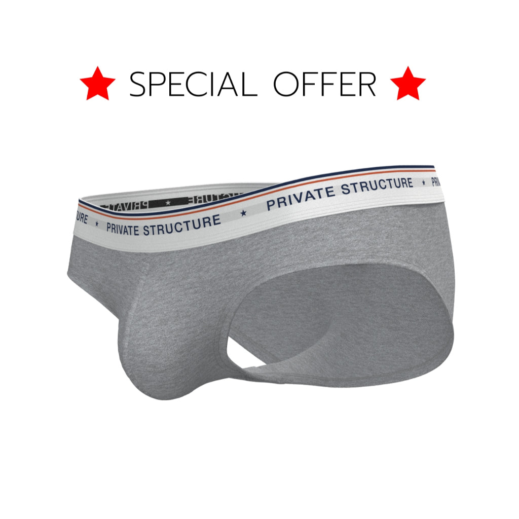 [SPECIAL OFFER] Private Structure กางเกงชั้นในชาย รุ่น  CHUMM! Mid Waist Brief - Evapora Gray [4630]