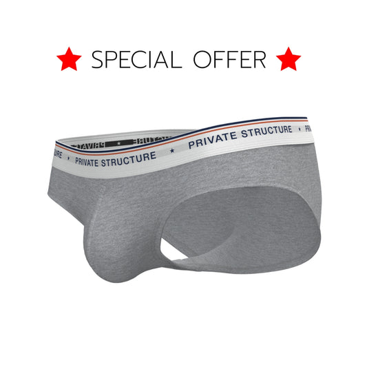 [SPECIAL OFFER] Private Structure กางเกงชั้นในชาย รุ่น  CHUMM! Mid Waist Brief - Evapora Gray [4630]