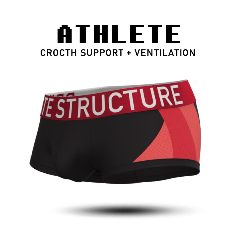 Private Structure กางเกงชั้นในชาย รุ่น Athlete Mid Waist Trunk - Black [4643]