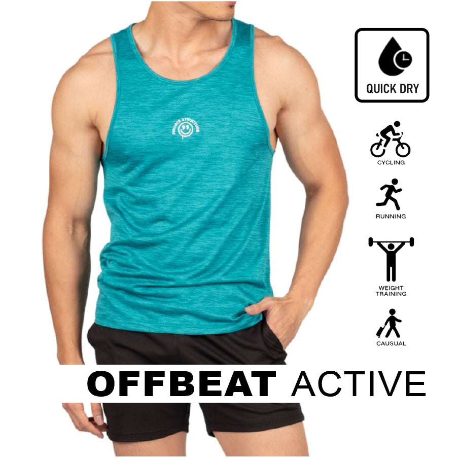 Private Structure เสื้อกล้ามออกกำลังกาย Flashy Tank – Moss Green [4715] / นายแบบอก 41" Size M