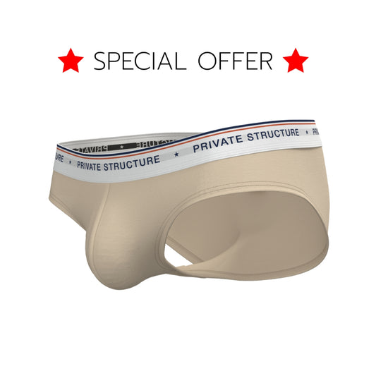 [SPECIAL OFFER] Private Structure กางเกงชั้นในชาย รุ่น  CHUMM! Mid Waist Brief - Dune Beige [4630]