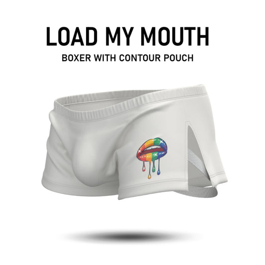 Private Structure กางเกงชั้นในชาย รุ่น Load My Mouth High Split Boxer (with Jockstrap) - White [4413]