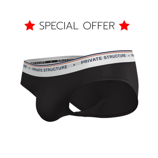[SPECIAL OFFER] Private Structure กางเกงชั้นในชาย รุ่น CHUMM! Mid Waist Brief - Ethereal Black [4630]