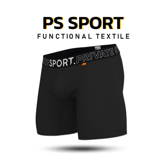 Private Structure กางเกงชั้นในชาย รุ่น PS Sport Anti-Bac Textile Mid Waist Boxer Brief - Black [4340]