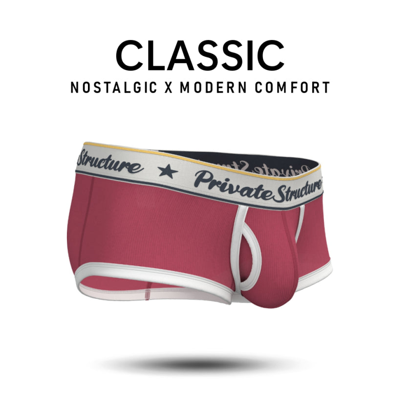 Private Structure กางเกงชั้นในชาย รุ่น Classic Mid Waist Trunk - Rounge Red [4530]
