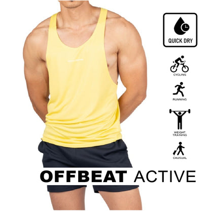 Private Structure เสื้อกล้ามออกกำลังกาย Easy Fit Tank – Sunny Yellow [4713] / นายแบบอก 41" Size M