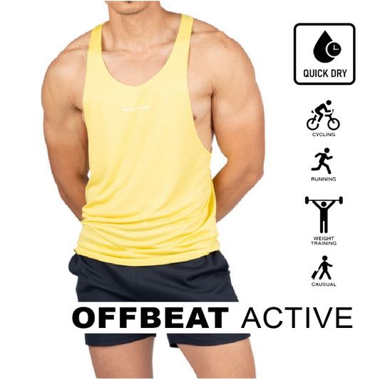 Private Structure เสื้อกล้ามออกกำลังกาย Easy Fit Tank – Sunny Yellow [4713] / นายแบบอก 41" Size M