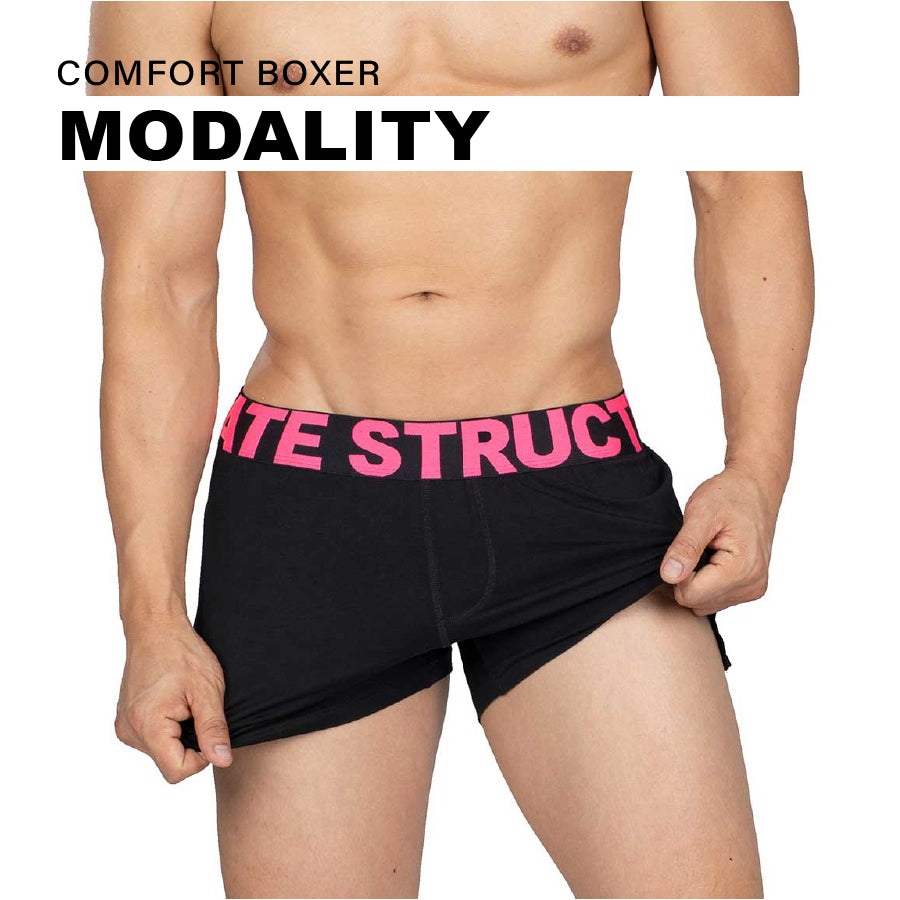 Private Structure กางเกงชั้นในชาย รุ่น Modality Lounge Shorts With Inner Bulge - Black/Magenta [4183]