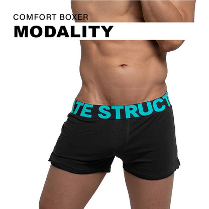 Private Structure กางเกงชั้นในชาย รุ่น Modality Lounge Shorts With Inner Bulge - Black/Turquoise [4183]