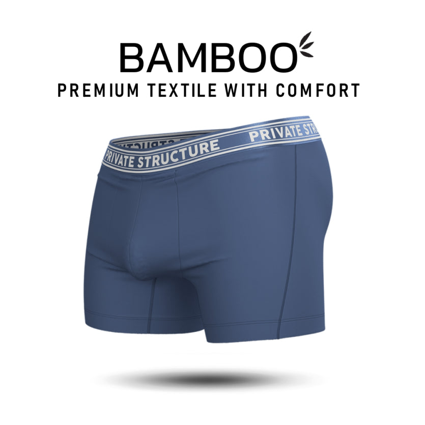 Private Structure กางเกงชั้นในชาย รุ่น Viscose From Bamboo Mid Waist Boxer Brief - Citadel Blue [4380]