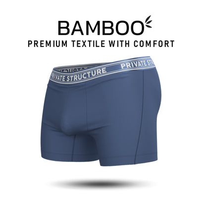 Private Structure กางเกงชั้นในชาย รุ่น Viscose From Bamboo Mid Waist Boxer Brief - Citadel Blue [4380]