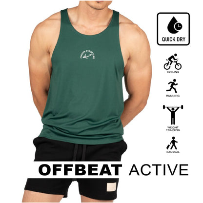 Private Structure เสื้อกล้ามออกกำลังกาย Easy Fit Jersey Tank – Forest Green [4709] / นายแบบอก 41" Size M