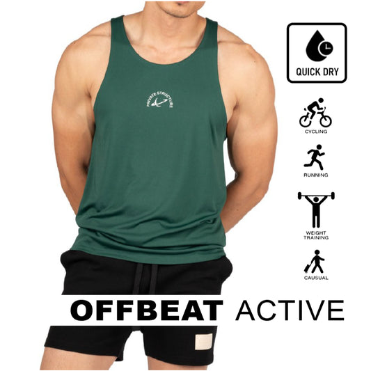 Private Structure เสื้อกล้ามออกกำลังกาย Easy Fit Jersey Tank – Forest Green [4709] / นายแบบอก 41" Size M