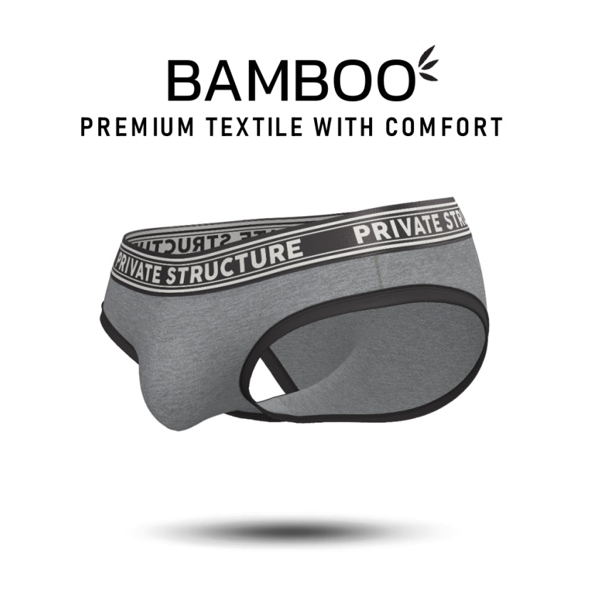 Private Structure กางเกงชั้นในชาย รุ่น Viscose From Bamboo Mid Waist Brief - Lt Melange [4378]