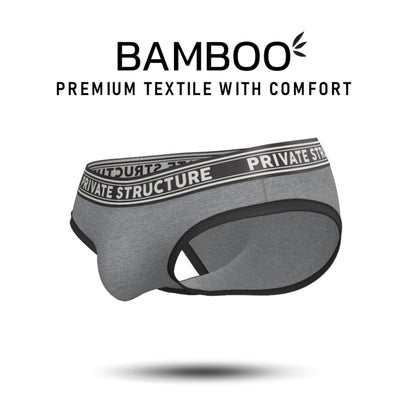 Private Structure กางเกงชั้นในชาย รุ่น Viscose From Bamboo Mid Waist Brief - Lt Melange [4378]