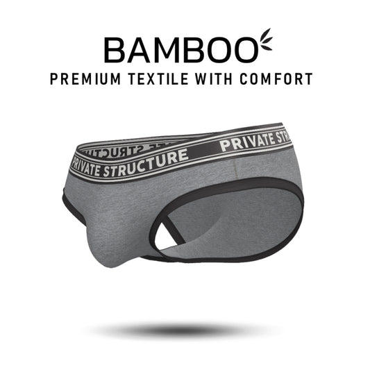 Private Structure กางเกงชั้นในชาย รุ่น Viscose From Bamboo Mid Waist Brief - Lt Melange [4378]