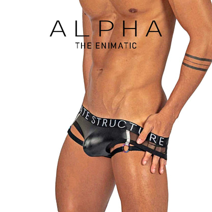 Private Structure กางเกงชั้นในชาย รุ่น Alpha Low Waist Garter Mini - Shades of Black [4419]