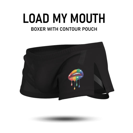 Private Structure กางเกงชั้นในชาย รุ่น Load My Mouth High Split Boxer (with Jockstrap) - Black [4413]
