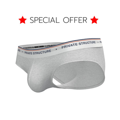 [SPECIAL OFFER] Private Structure กางเกงชั้นในชาย รุ่น  CHUMM! Mid Waist Brief - Hypnoetic Grey [4630]