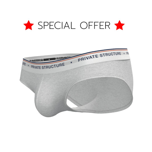 [SPECIAL OFFER] Private Structure กางเกงชั้นในชาย รุ่น  CHUMM! Mid Waist Brief - Hypnoetic Grey [4630]