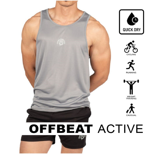 Private Structure เสื้อกล้ามออกกำลังกาย Flashy Tank – Steel Grey [4715] / นายแบบอก 41" Size M